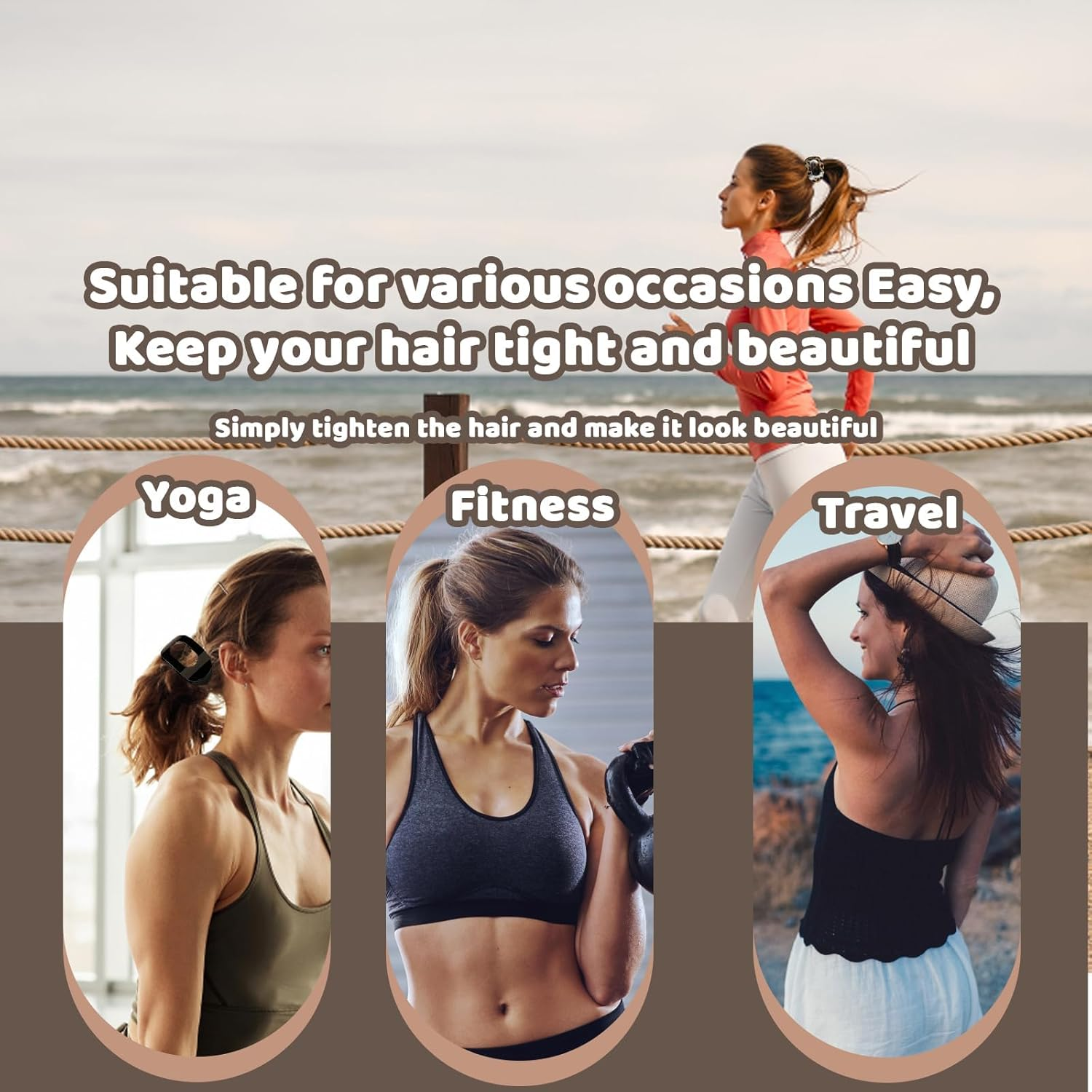 Flat Hair Claw, Pack of 4 Leopard Print Hair Clips for Women, Resin Material, Strong Hold for Thin and Thick Hair, Ideal for Everyday, Office, Sports and Leisure image number 4