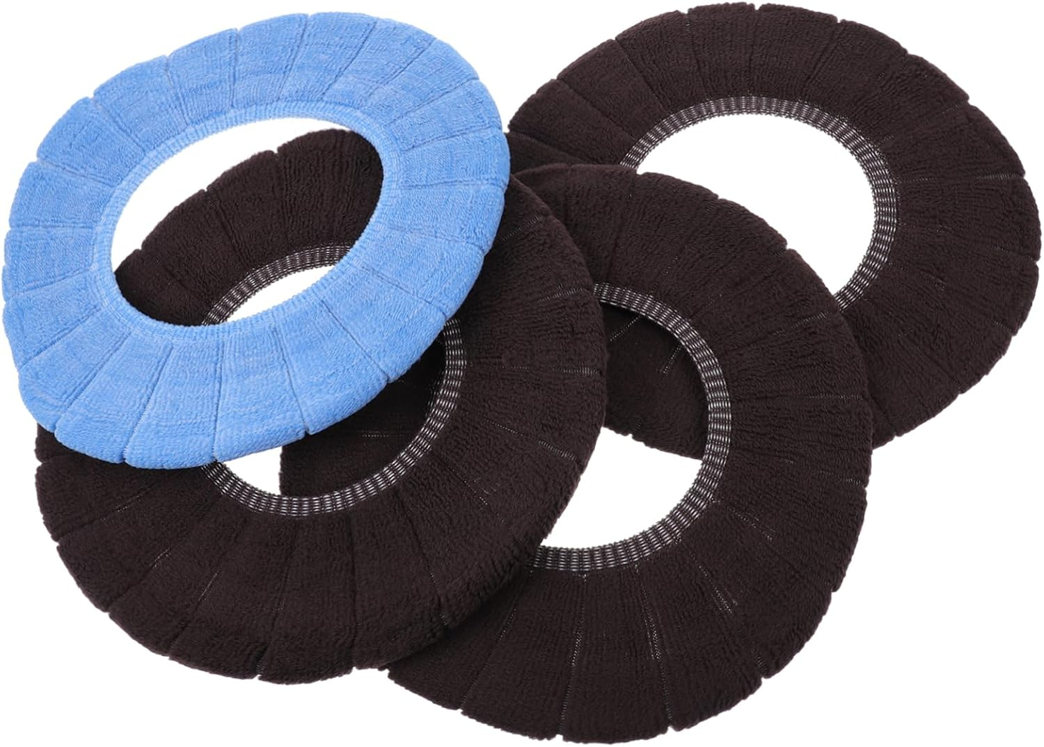 Healifty 4Pcs Toilet Mat Blue Seat Covers Black Pouf Foldable Potty Washable Toilet Pads Breathable Toilet Cover Toilet Cushion Non Bathroom Cover Warm Covers for Toilet Washable Seat Pads image number 5