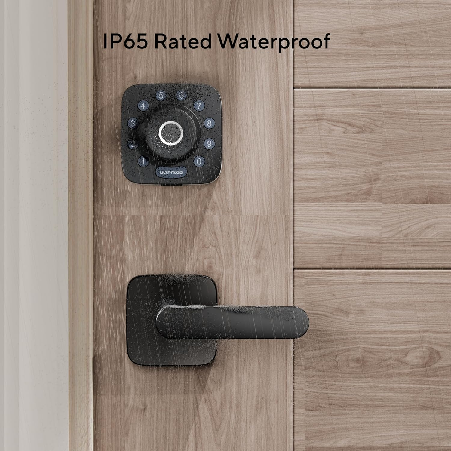 ULTRALOQ Modern Matte Black Aluminium Door Lever, Reversible, Adjustable Backset, Waterproof, Ideal for Hallway, Closet, and Any Door image number 3