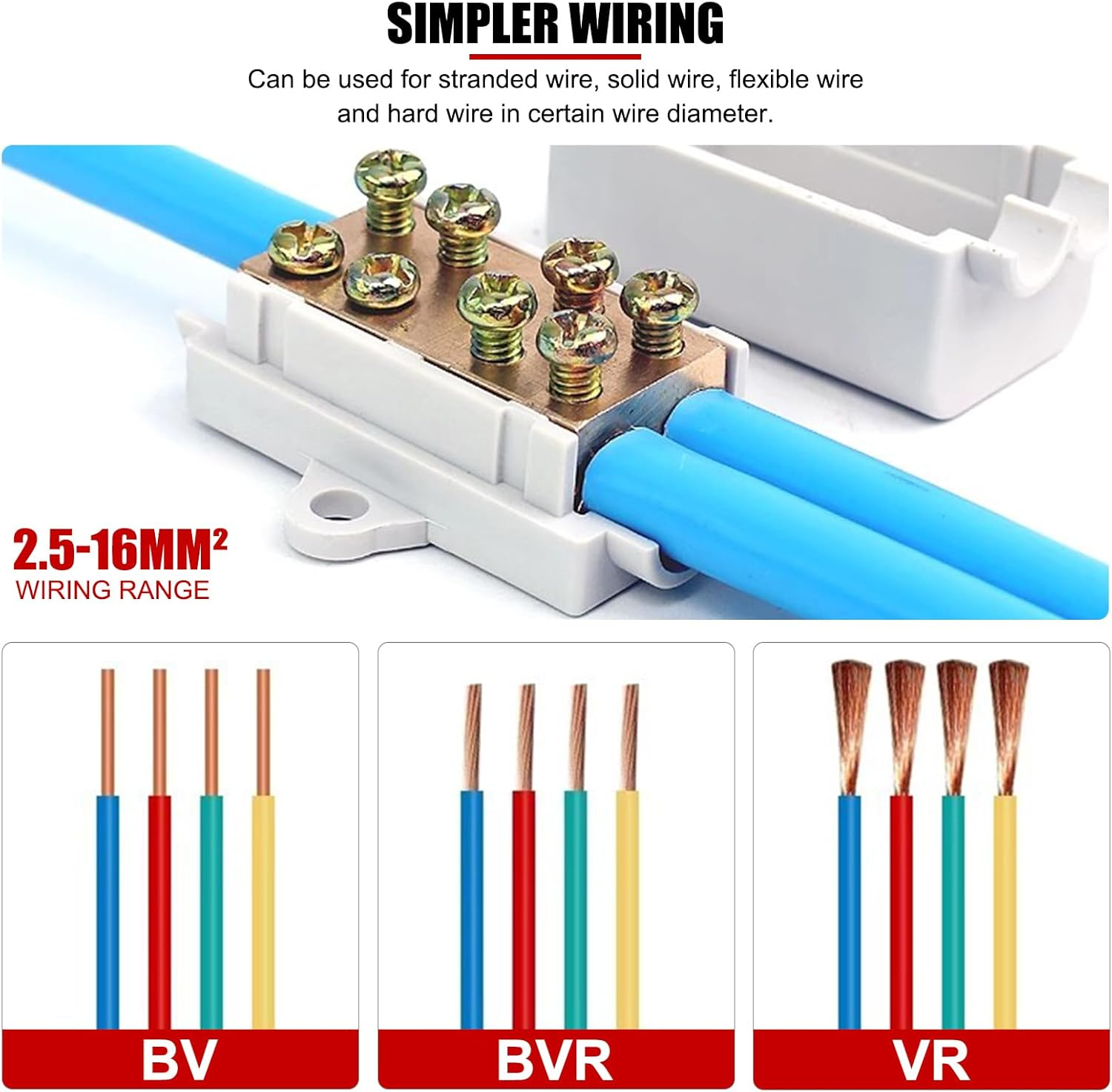 Wire Connector,2Pcs Wire Connector T Type Splicer Screw Terminal Block Set Kit 1000V 100A ZK‑1316 image number 3