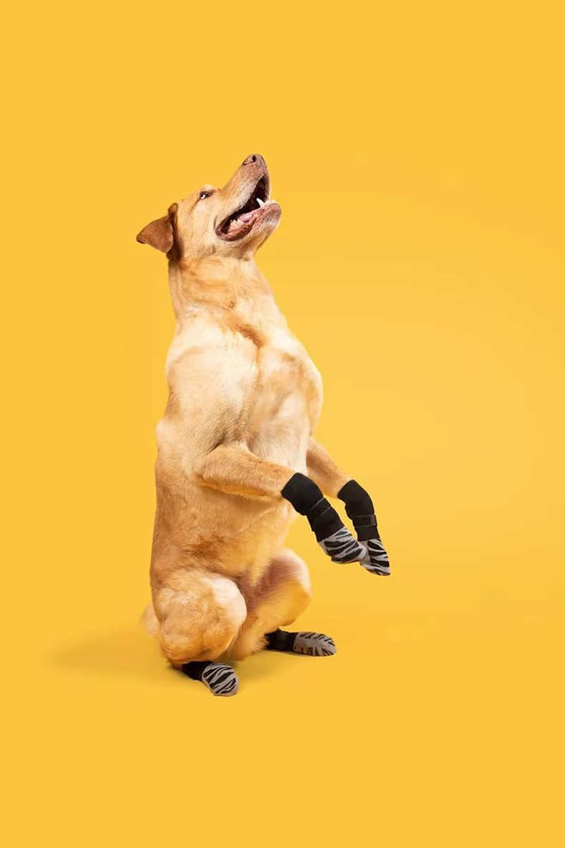 Breathable Dog Paw Protector Socks - 4Pcs Anti-Slip Soft Fabric Claw Grip Socks for Dogs, Double Sided Paw Protectors, L Size image number 2