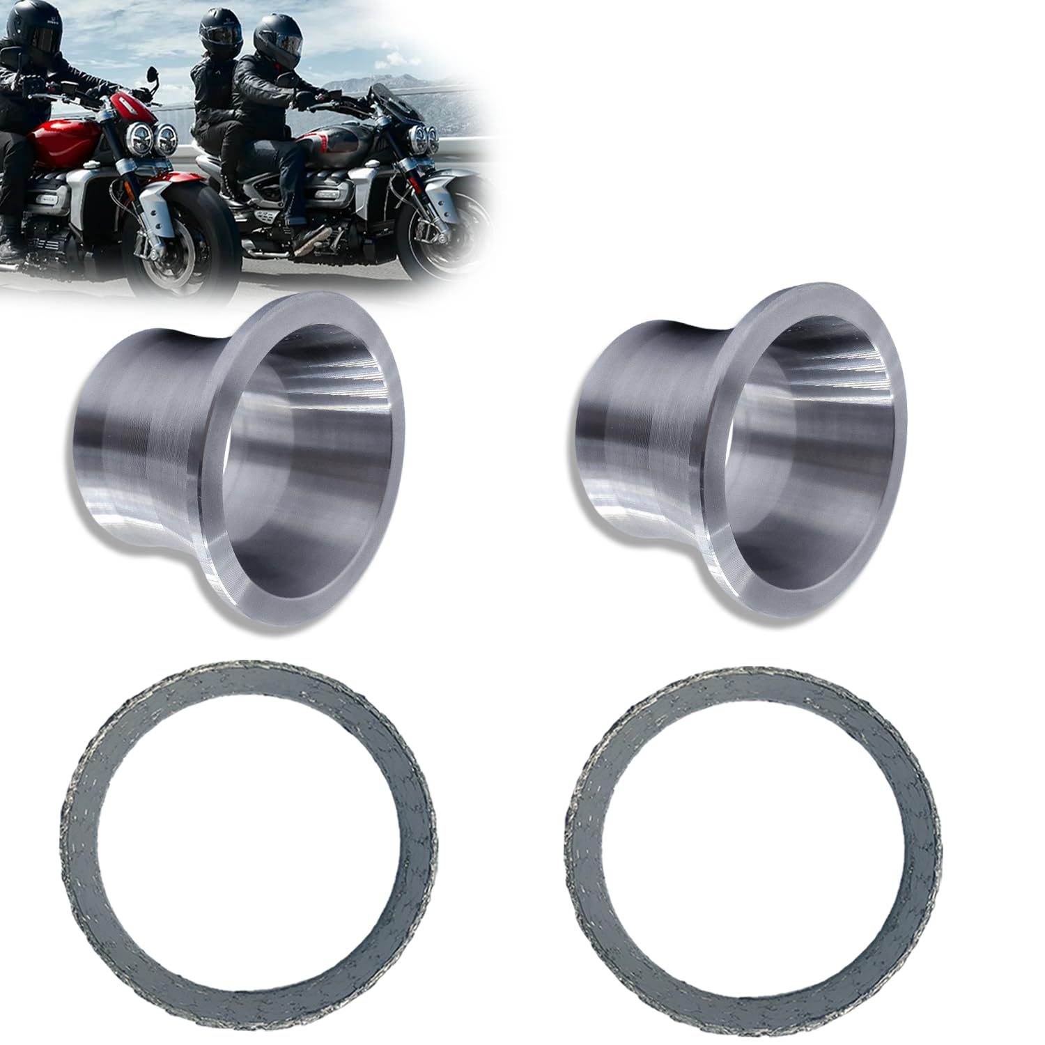 Exhaust Port Torque Cones Gasket Seal Kit Compatible for Harley Big Twin Sportster 883/1200 1986-2017 Dyna FXD Softail Touring Exhau image number 5