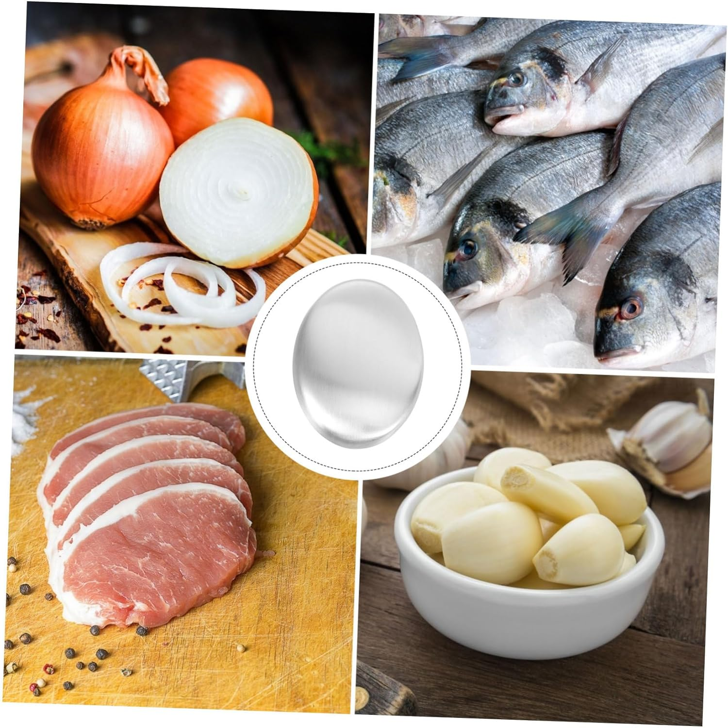 Zerodeko 2Pcs Odor Absorbing Metal Soap Bar Stainless Steel Soap for Kitchen Home Travel image number 2