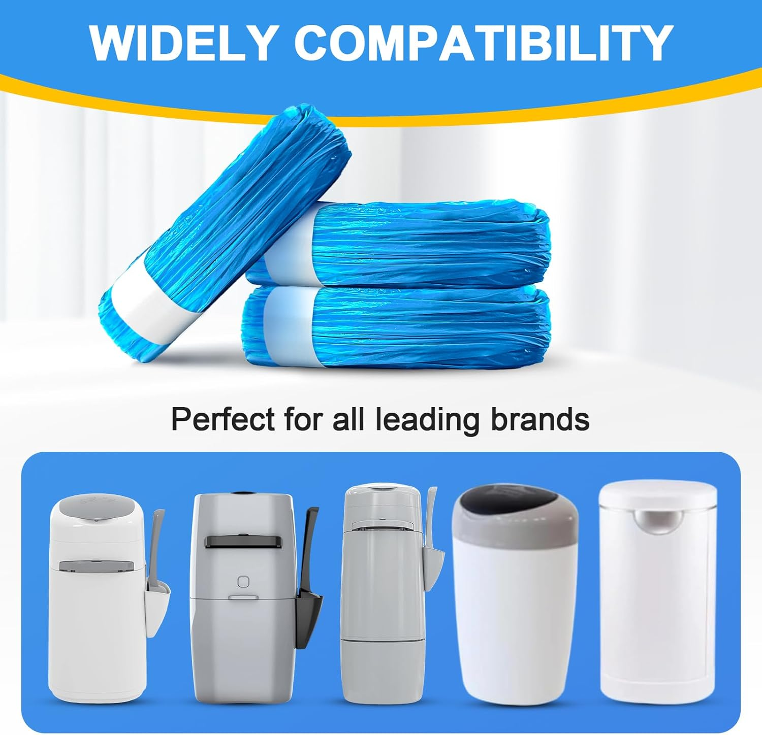 Landtaix Nappy Bin Refill Bags 12-Pack Compatible with Tommee Tippee Twist and Click Refill for All Models Bins,Powerful Odor Lock Nappy Bags Disposable Newborn Baby Diaper Pail Liner Plant Scented image number 1