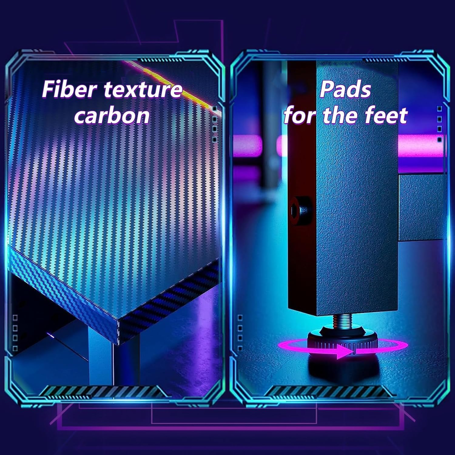 Gaming Desk 129X129X76Cm, L Shaped Desk with Monitor Stand&Storage Bag, Metal Legs, Corner Computer Table with Headphone Hook for Home Office Bedroom Study image number 3