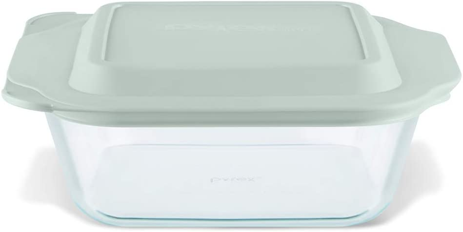 Pyrex Deep Dish Glass Baking Dishes 4 Piece Set &ndash; 50% Deeper for Roasts, Fillings & Sauces &ndash; Durable Tempered Glass, BPA Free, Dishwasher, Freezer, Microwave & Oven Safe &ndash; Sage Lids image number 1