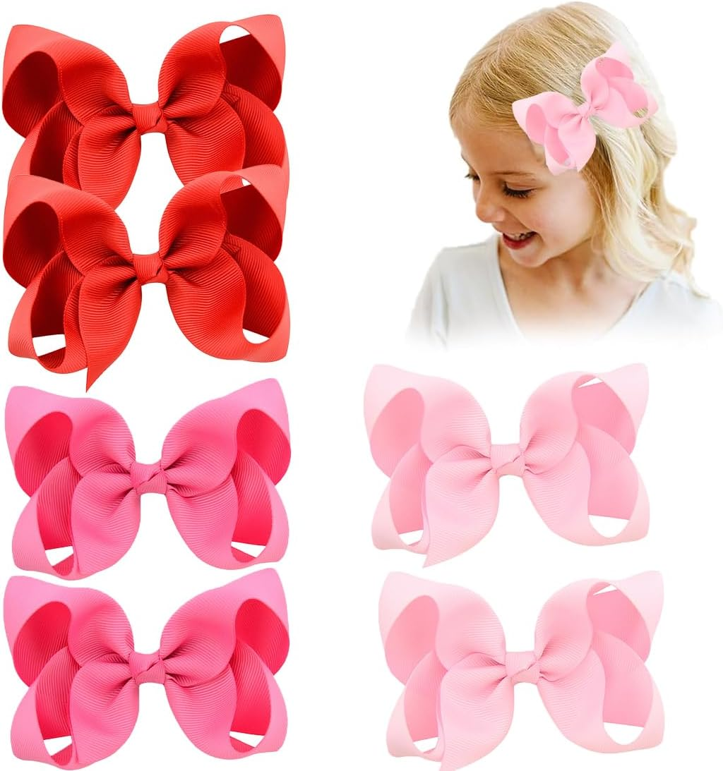 COYUN 6 Pieces Bow Hair Clips Ponytail Duck Bill Hair Bow for Kids Girls Women B image number 1