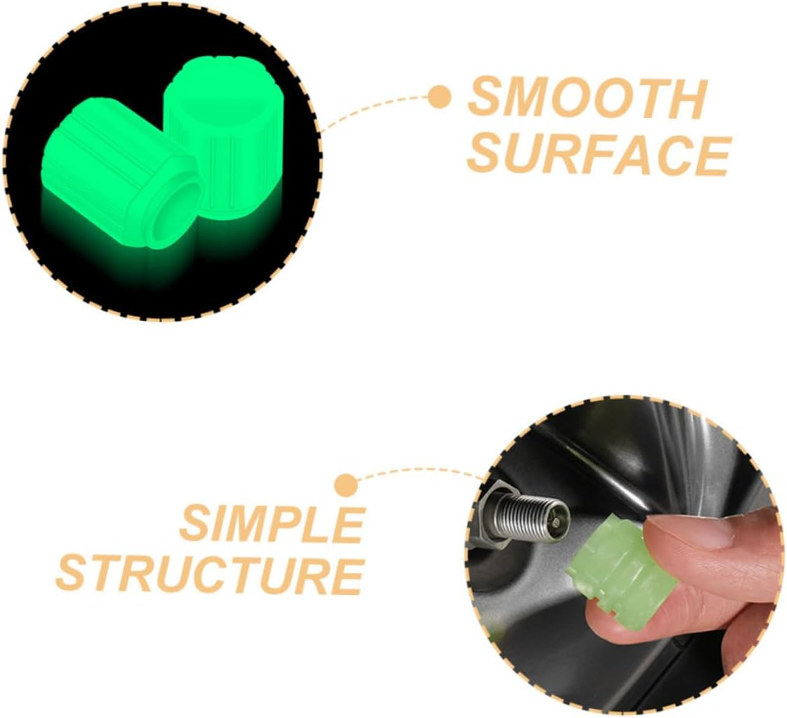 24Pcs Glow-In-The-Dark Tyre Valve Caps Car Tire Valves Stem Caps Decorative for Car SUV image number 2