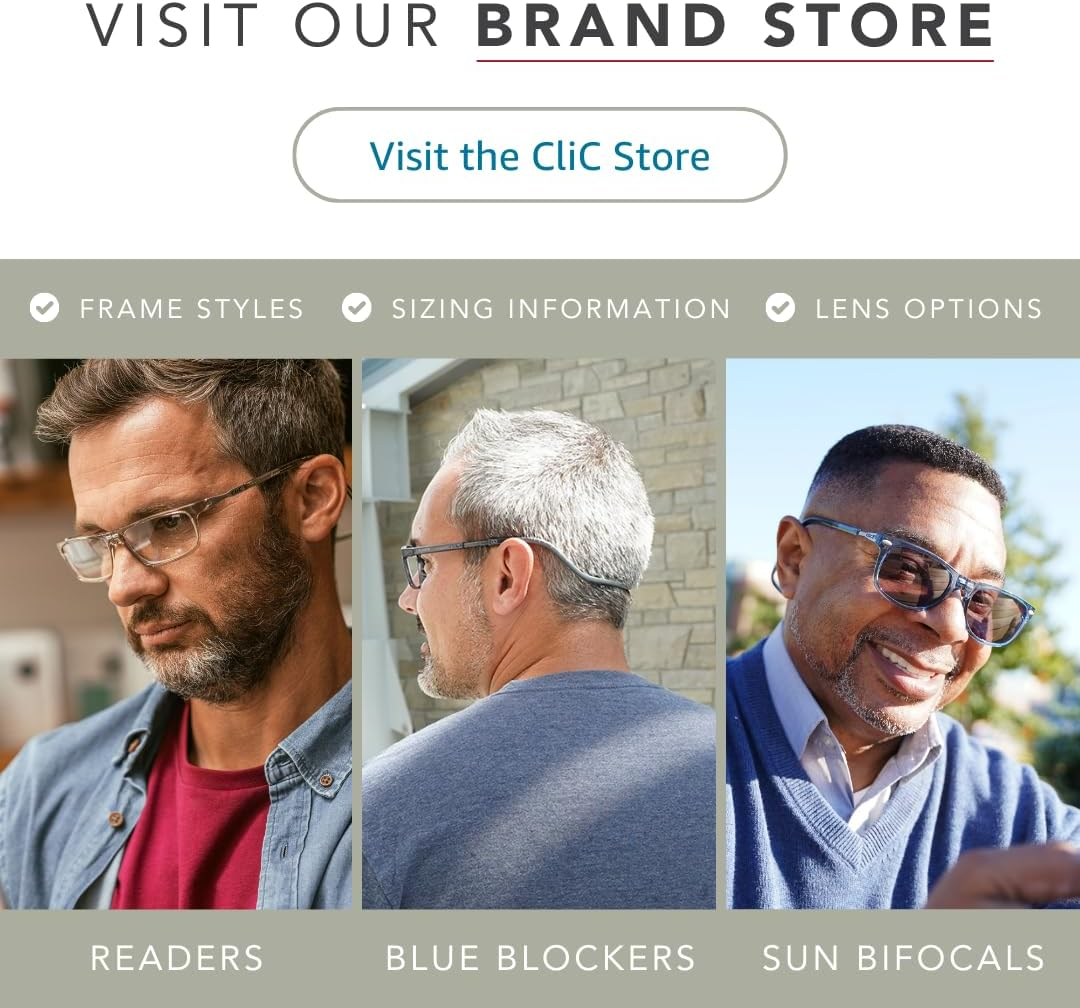Clic XXL Magnetic Front Connection Reading Glasses - 1.5 X, Blue Jean image number 6