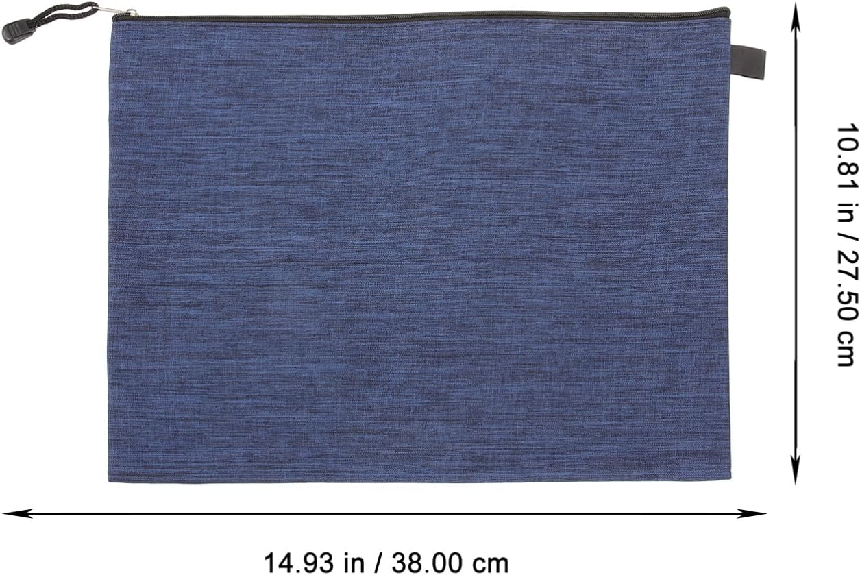 SHOWERORO 8Pcs B4 File Pockets Zipper Stationery Organizer Oxford Cloth Document Bag Portable File Bag for School Office