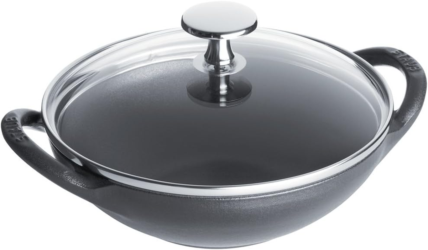 Staub Baby Wok 40511-302 Baby Walk, 6.3 Inches (16 Cm), Gray, Small, Both Handed Bowl Pan, Enameled Pot