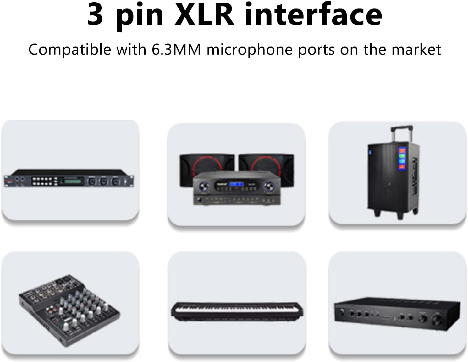 Wired Microphone for Karaoke, Cardioid Dynamic Moving Coil Microphone, Handheld Vocal Mic with on and off Switch, 3 Pin XLR Plug-In Microphone for Speaker, AMP, Mixer (#1) - 2 image number 3