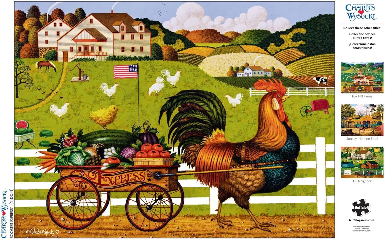 Buffalo Games - Charles Wysocki - Rooster Express - 1000 Piece Jigsaw Puzzle image number 2