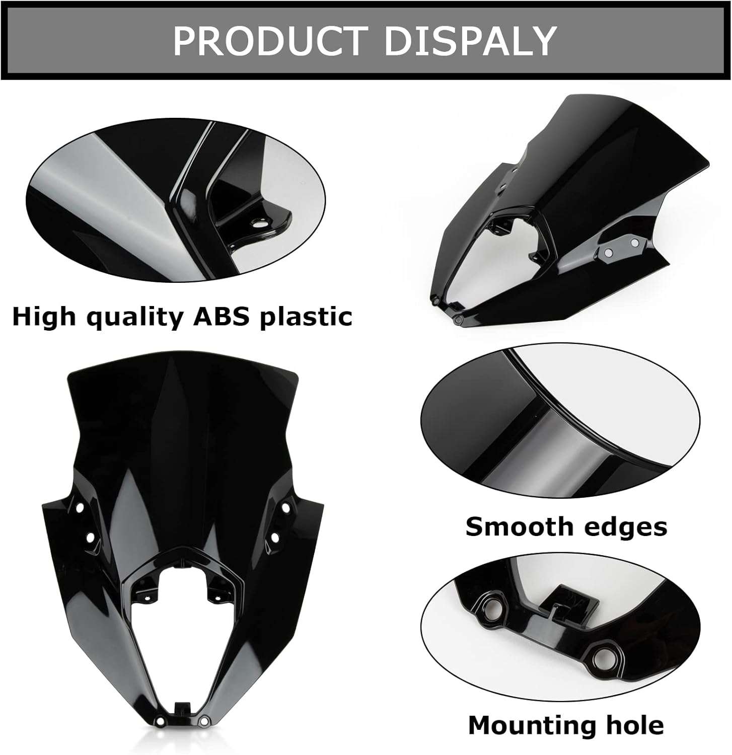Windshield for Ninja 650 ER6F - PSLER Windscreen Wind Deflector Protector Fairing for Ninja 650 ER6F 2020 2021 2022 2023 2024 (Black)