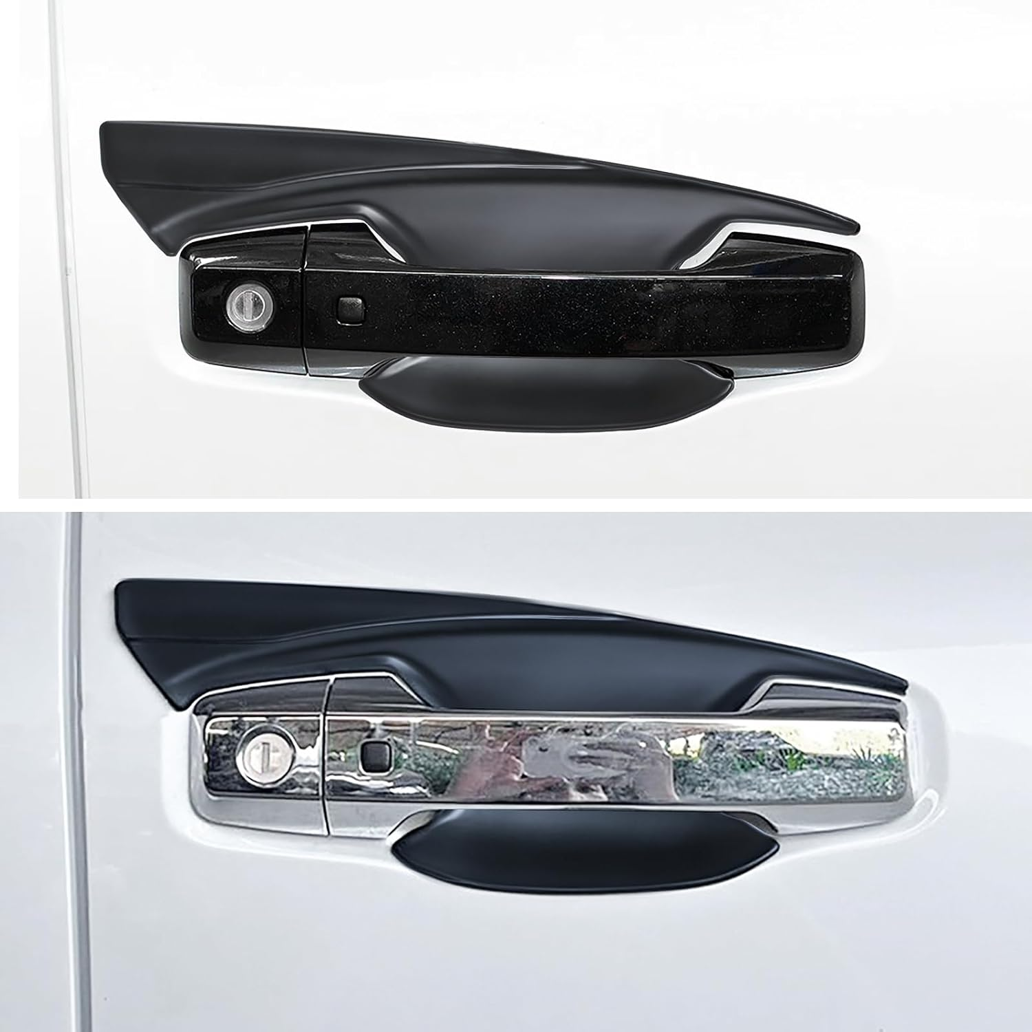 Door Handle Bowl Insert Cover for Mitsubishi Triton MV 2024 2025 Accessories, Car Side Door Handle Cup Scratch Protector Guard Trim Ute Exterior Matte Black, 4Pcs/Set image number 5