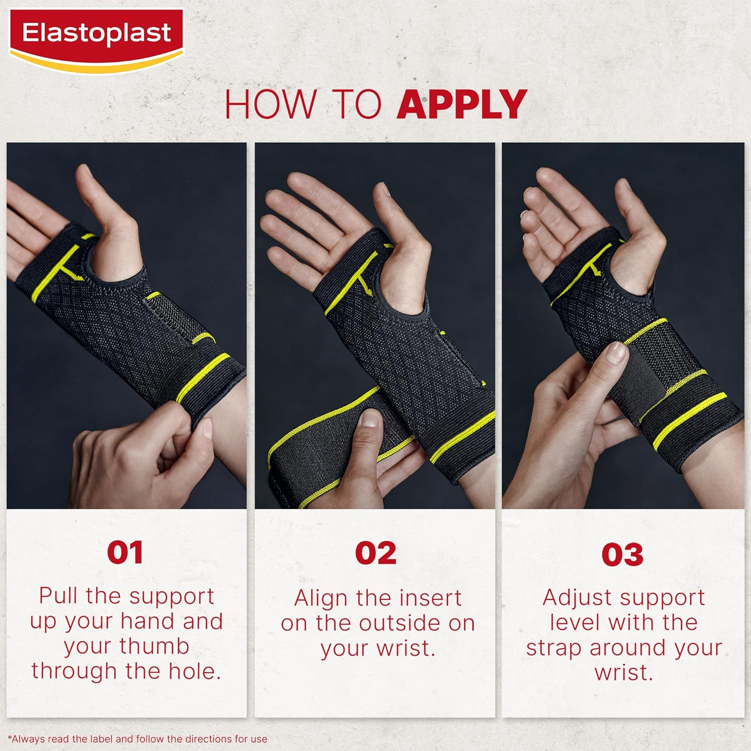 Elastoplast Performance Wrist Support Brace - Size Large (1 Pack) | Compression Sleeve for Sport, Fitness, Exercise, Pain Relief | Adjustable Wrist Guard | Supports Active Recovery image number 1