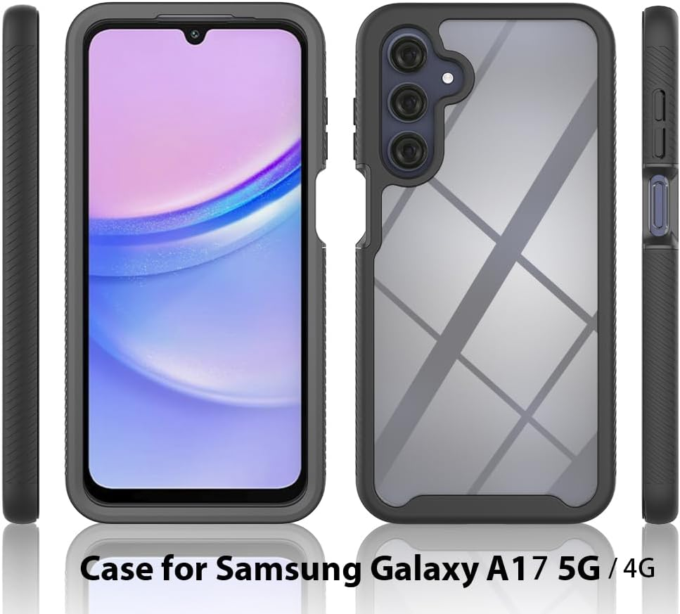 XINYEXIN Case for Samsung Galaxy A17 5G/4G, Built-In Screen Protector 360 Degree Full Body Shockproof Heavy Duty Protection Case - Light Purple