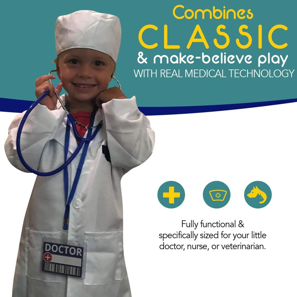 DIY Jr My First Stethoscope Doctor'S Kit - Real Stethoscope for Kids - Includes Lab Coat, Surgical Cap, Name Tag and Lanyard, Ages 6+ image number 2