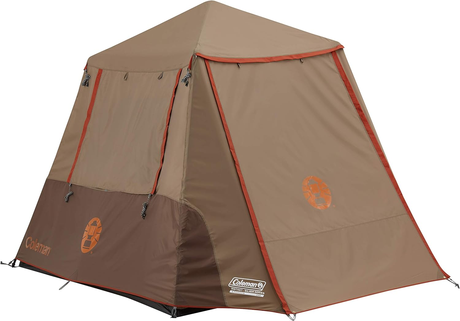 Coleman Camping Tent, Instant up Silver Series, Weathertec System for Waterproof and Windproof Camping, Rainfly and Front Awning for Outdoor Living, 4/6/8 Person