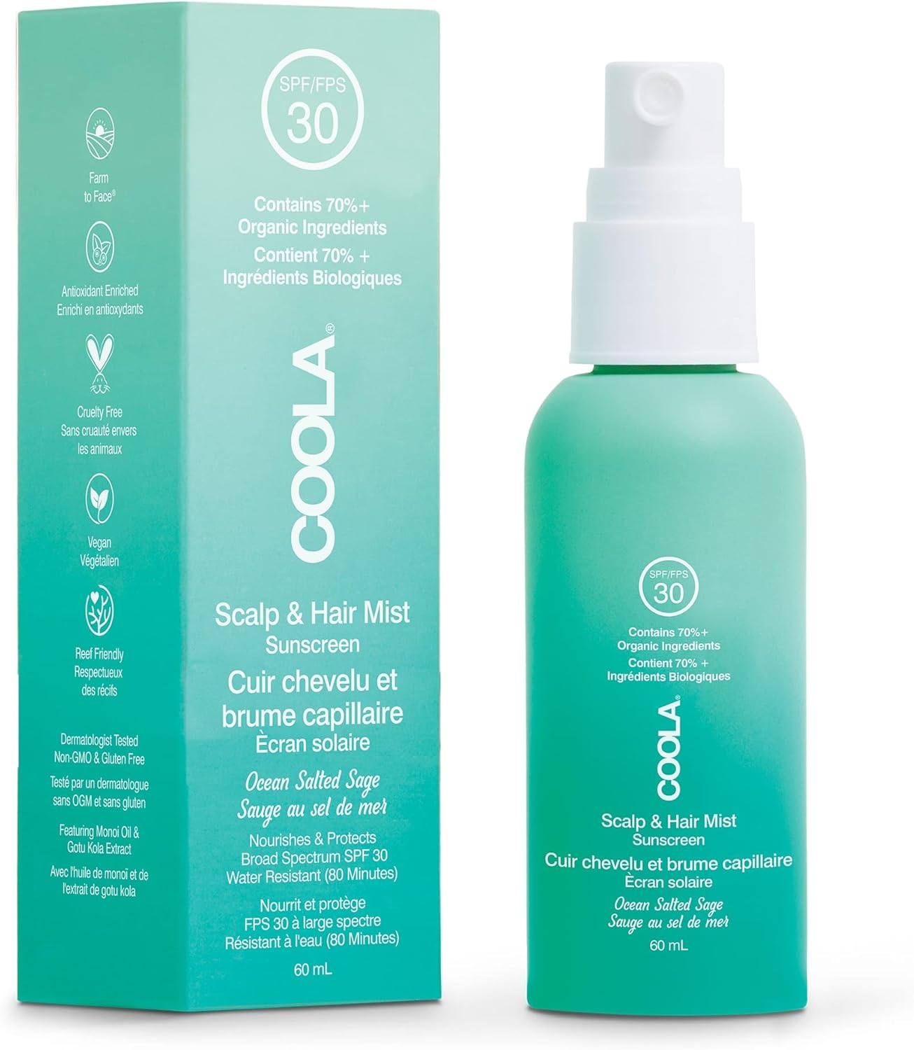 Coola Classic Organic SPF 30 Scalp and Hair Mist 59 Ml image number 5