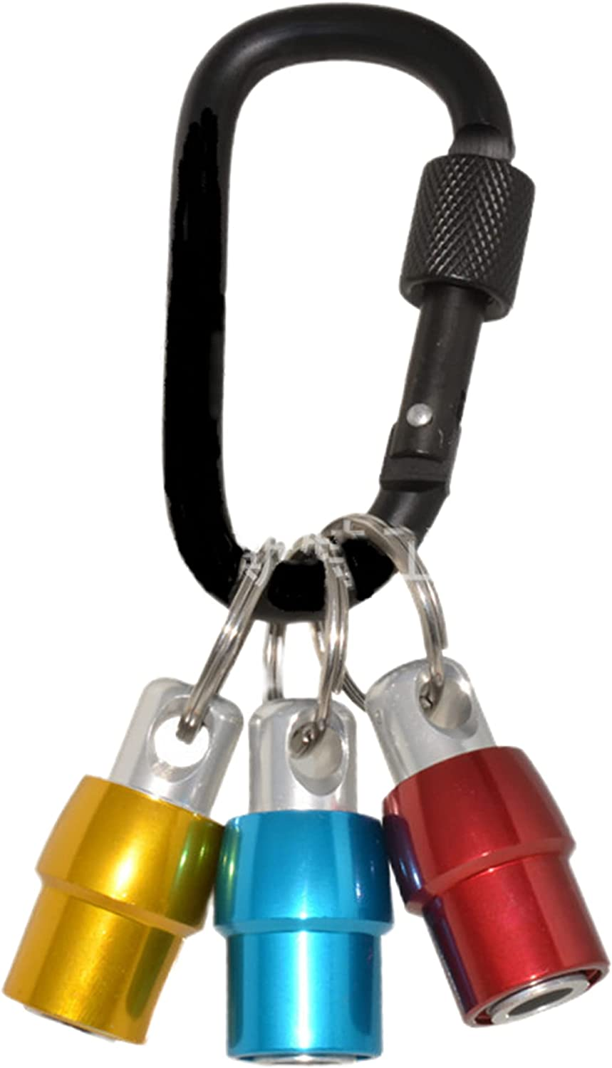 1/4 Bit Holder Keychain 6Pc, 1/4 Inch Hex Shank Bit Holders, Quick Release Bit Holder for Nut Driver, Screwdriver & Drill Bits W/Key Chain Carabiner