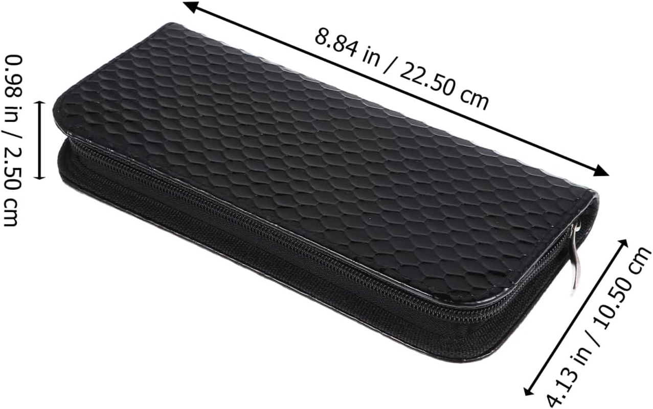 Vaguelly Scissors Storage Bag Case for Hair Cutting Scissors Case for Hair Scissors Bag Scissors Case for Hair Cutting Scissors Hairdressing Bags Scissors Bags Black Leather image number 1