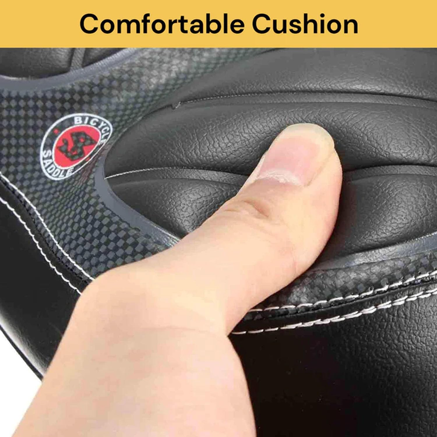 EZONEDEAL Bike Seat, Bicycle Seat, Mountain Bike Bicycle Saddle, Electric Bike Seat, Gym Exercise Spin Bike Seat, Kids Bike Seat, Road Bike Seat, Unisex Universal-Black image number 4