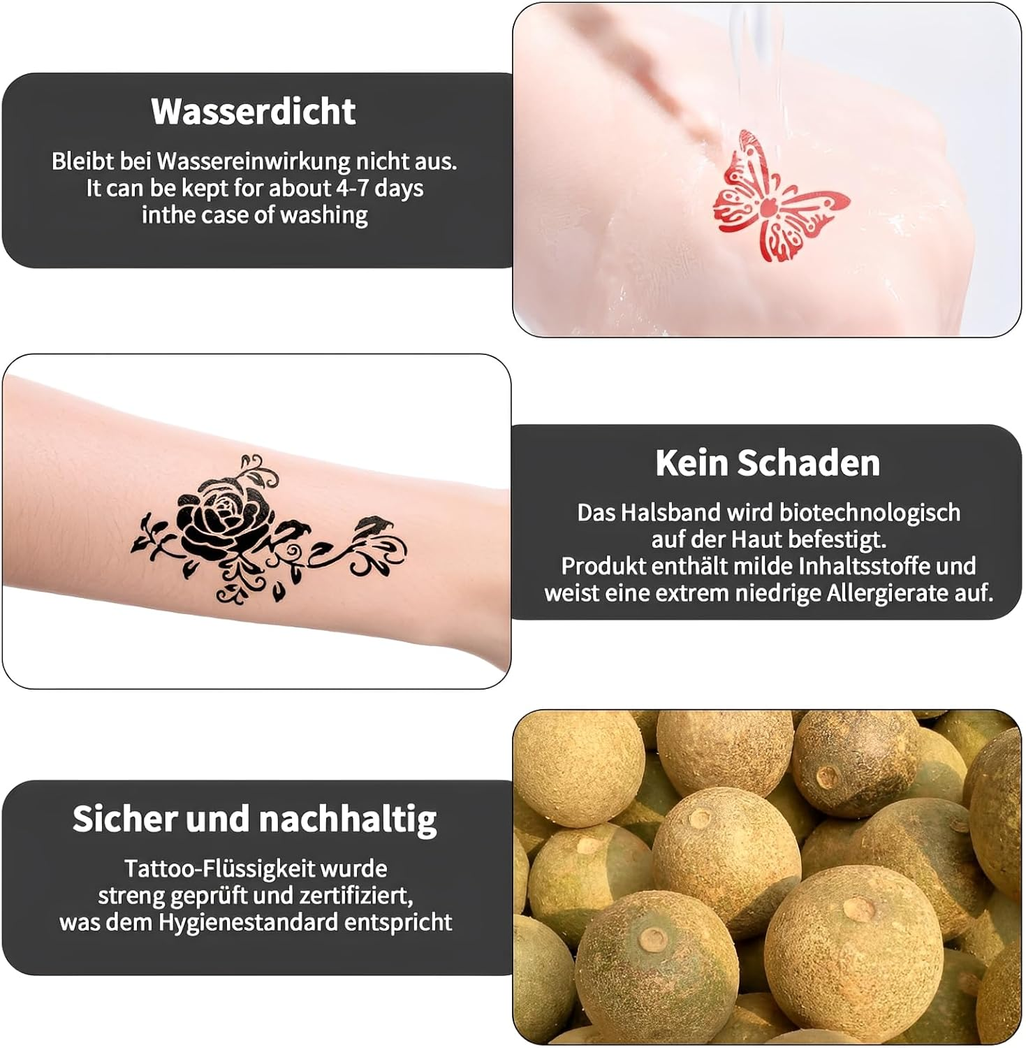 Henna Tattoo Set - 8 Colours Ink Including 60 Stencils with Gloves and Applicators, Henna Colour, Henna Freckles, for Women, Men, DIY Art, Painting, Party Gifts image number 5