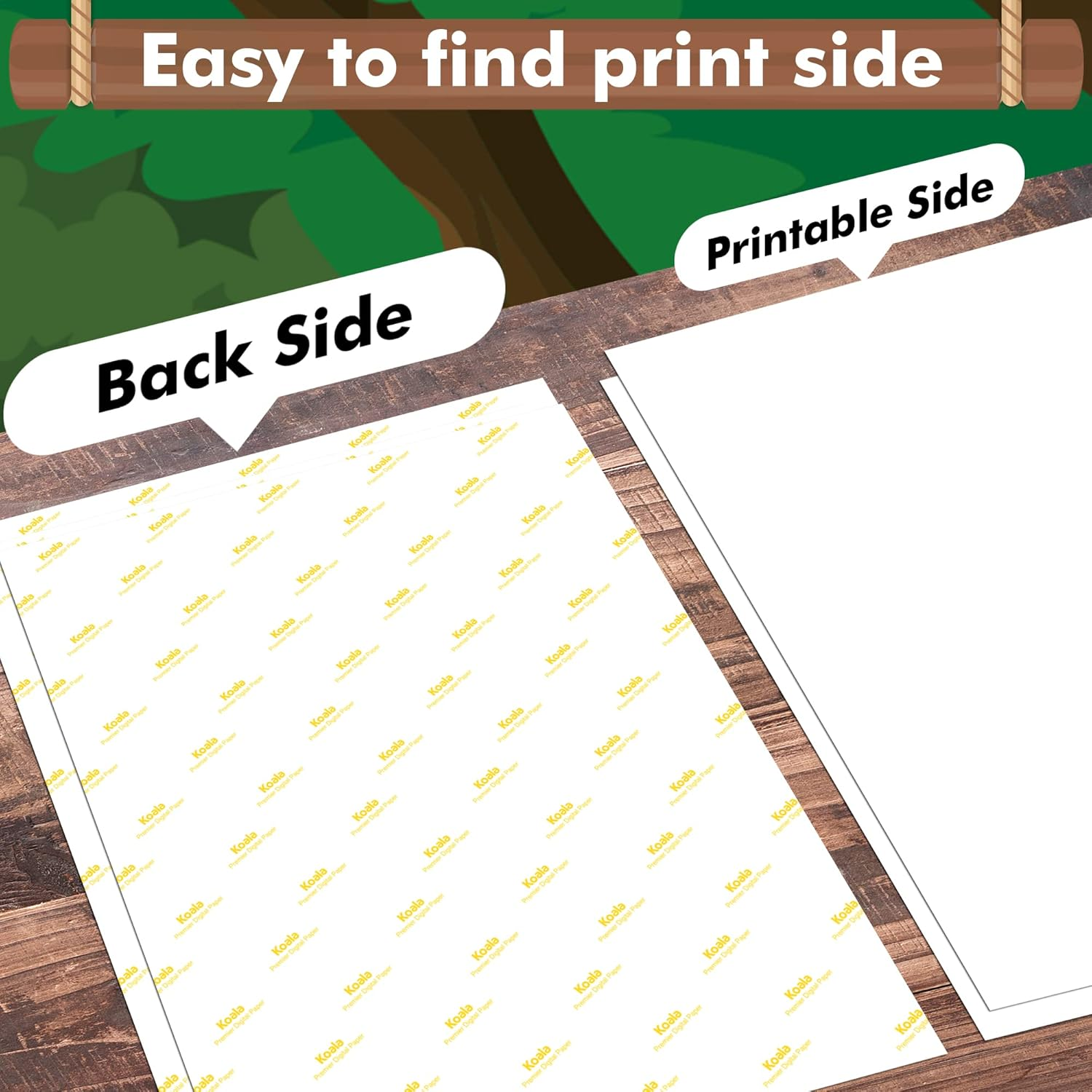 Koala Sublimation Paper 150 Sheets A4 Size 8.3X11.7 Inches for Heat Transfer DIY Gift Compatible with Inkjet Sublimation Printer 105Gsm image number 3