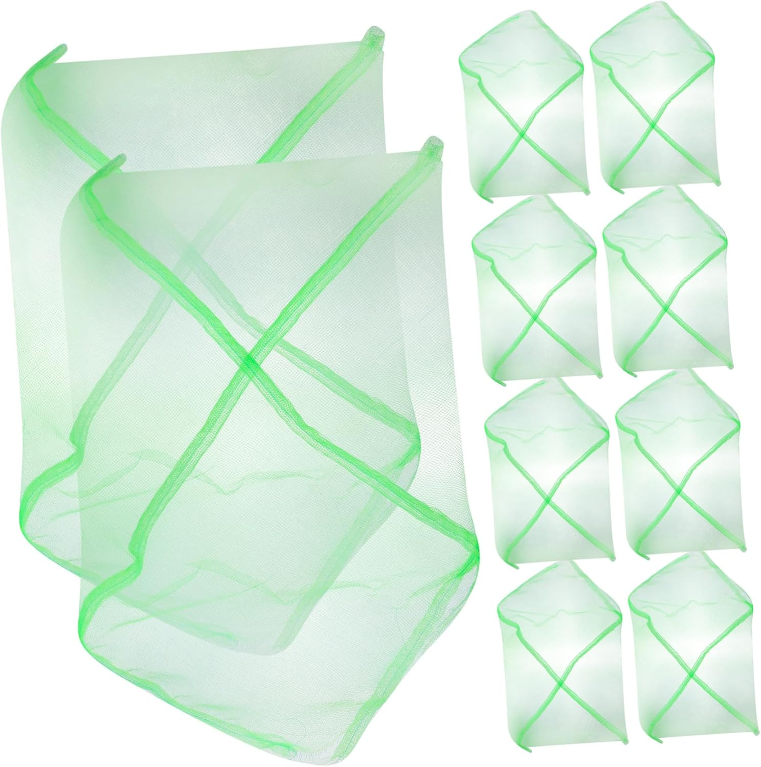 UKCOCO 10Pcs Portable Crab Catching Net Bags Lightweight Breathable Drawstring Mesh for Outdoor Fishing Storage image number 3