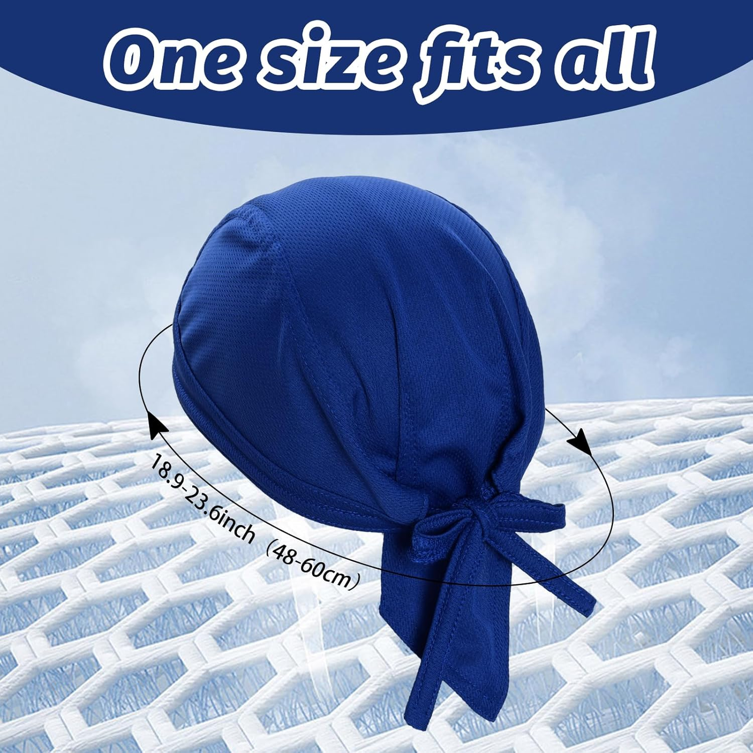 6 Pcs Do Rags Sweat Wicking Beanie Cooling Skull Caps for Men Women Helmet Liner Motorcycle Head Wrap Bandana for Sports Running image number 1