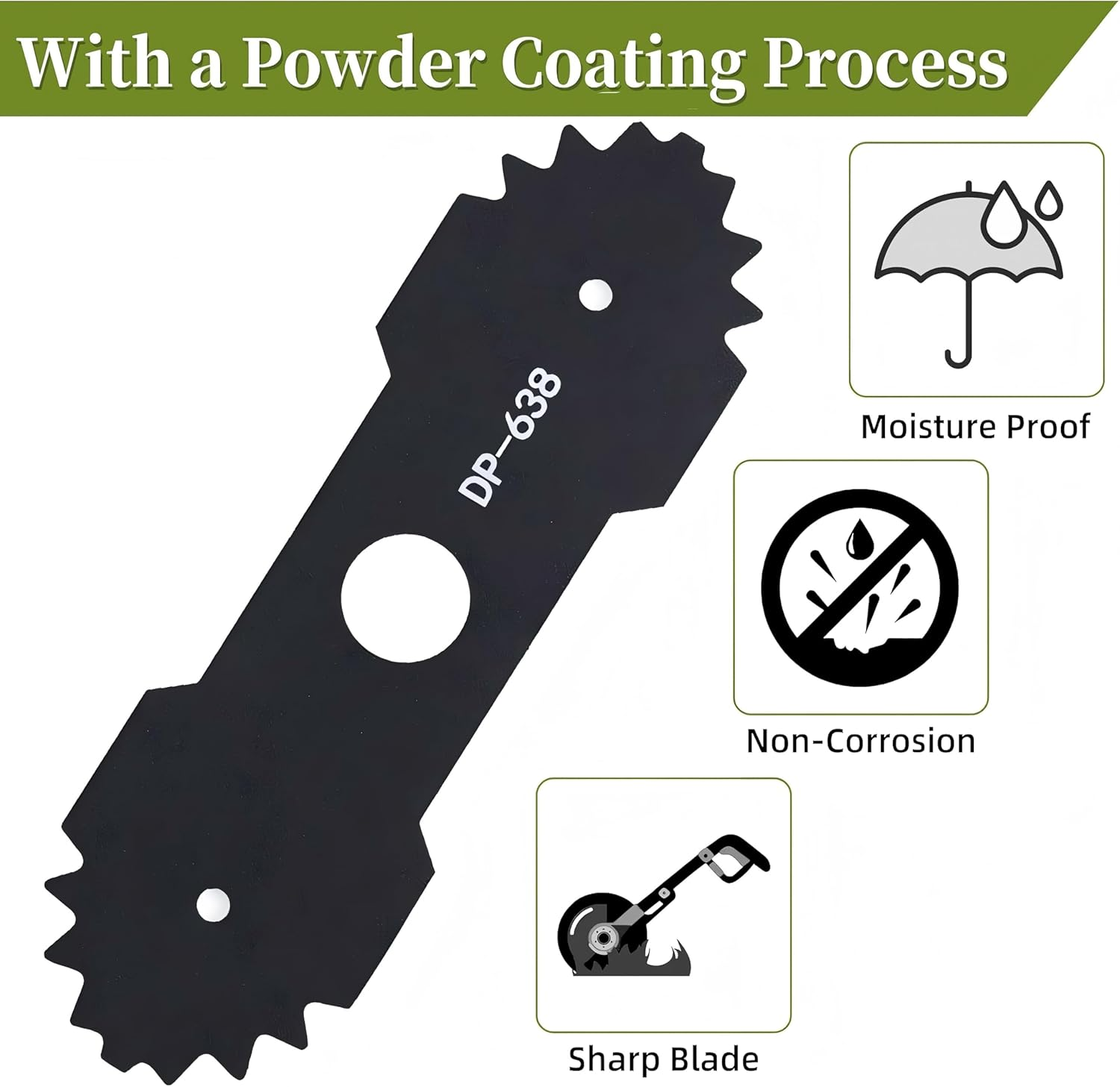 2 Pcs 9 in 638006008 Edger Blade with Teeth Compatible with Ryobi Edger,Heavy Duty Durable Steel Edger Blade Replacement 638006007 RY13050(A) RY15518 RY40030 P2300 RY40706 S20300 Edger Center Hole 1" image number 5