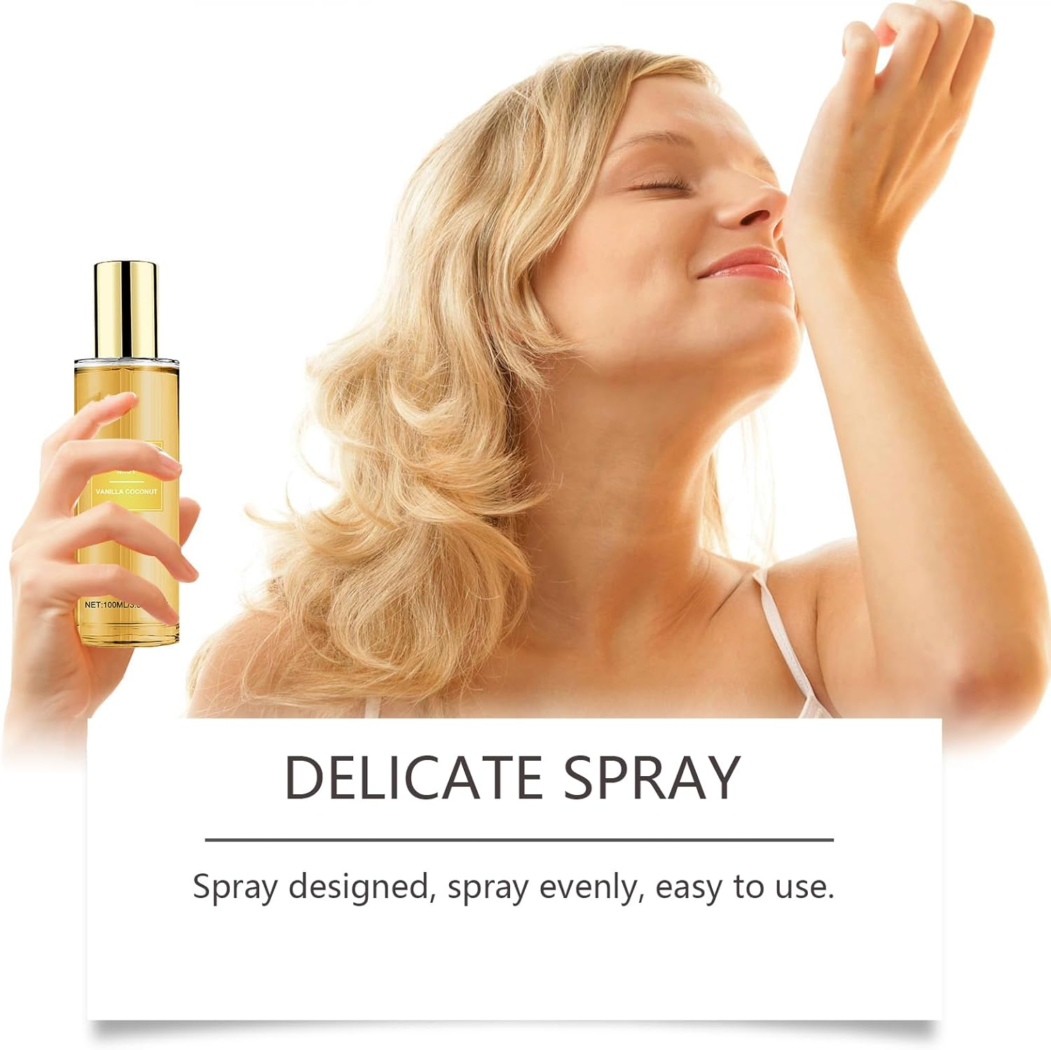 Vanilla Coconut Fragrance Mist, Long Lasting Hair and Body Mist for Women, Coconut & Vanilla Perfume, Deodorization, Nourishing Hydrating, All-Day Light Fragrance, Lightweight & Refreshing (1Pcs) - 2Pcs image number 7