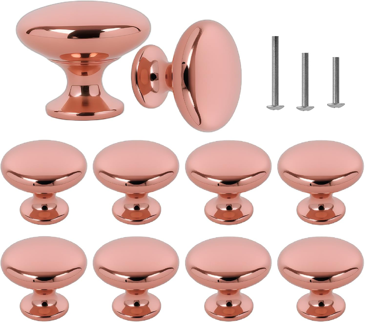 Octinpris Gold Drawer Knobs Polished Chrome Cabinet Hardware round Mushroom Gold Cabinet Knob Pull Handle 30Mm/1.18" for Kitchen Cupboard Furniture Chest Door Dresser Bathroom (10Pack)