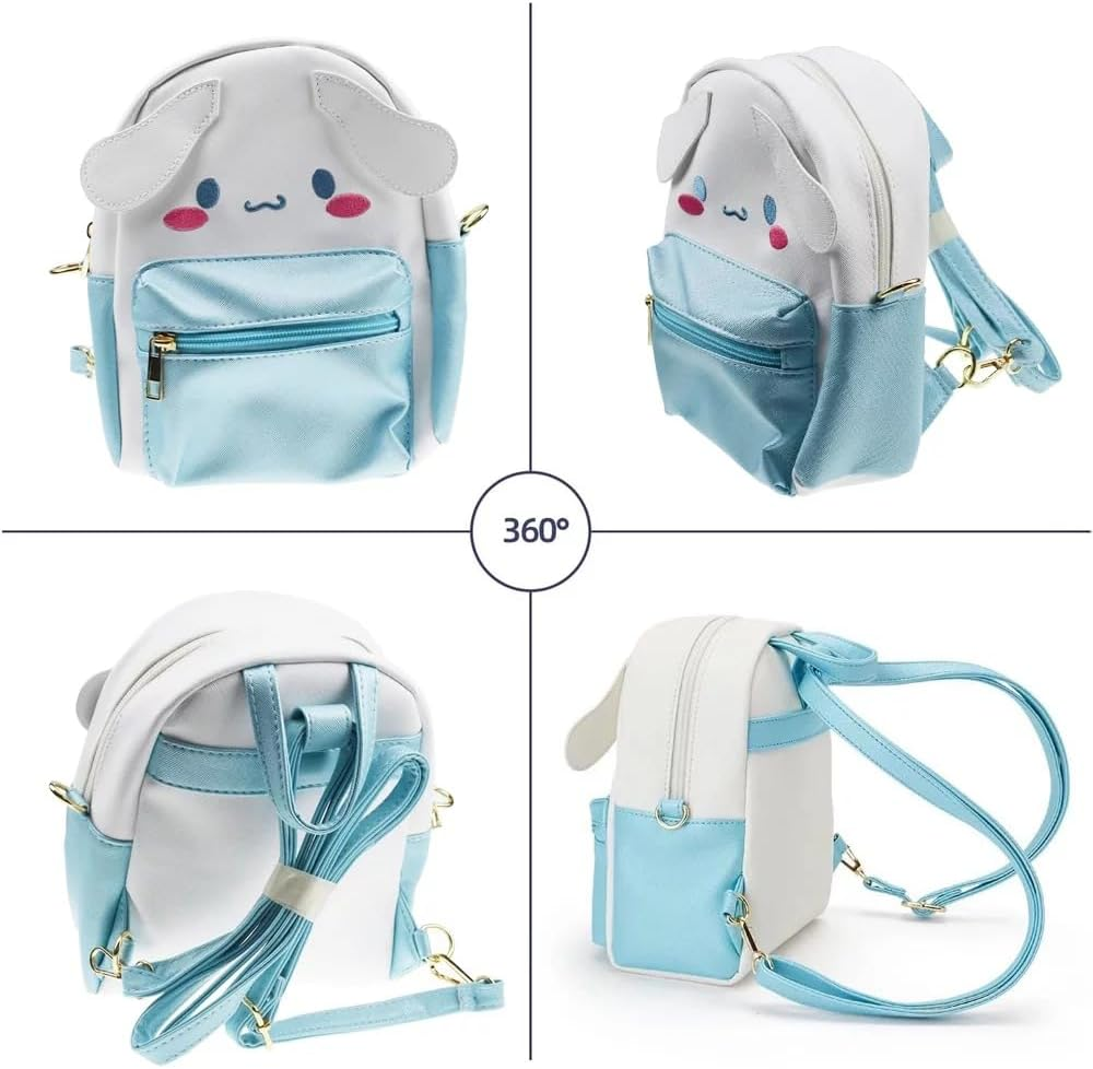Anime Cute Cartoon Bag, Kawaii Backpack for Girls, Anime Mini Backpack Black Cute PU Bag Shoulder Bag for Girl Cosplay image number 3