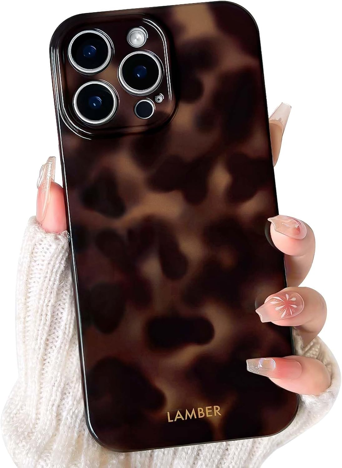 NITITOP Compatible with Iphone 17 Pro Max Case Cute Stylish Leopard Print Brown Amber Aesthetic Design for Women Girls Men Soft TPU Shockproof Protective Cover - Brown