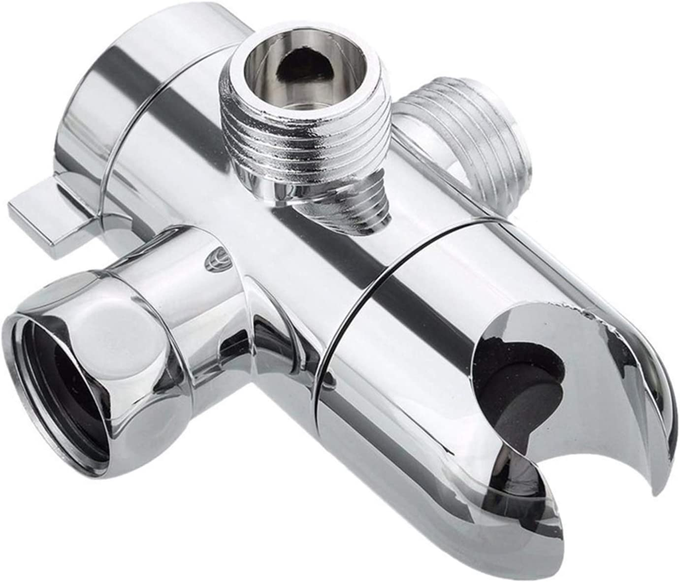 3-Way Shower Diverter Valve Mount G1/2 Handheld Shower Arm Diverter Splitter Polished Chrome Bathroom Shower System Replacement Part Attachment image number 3
