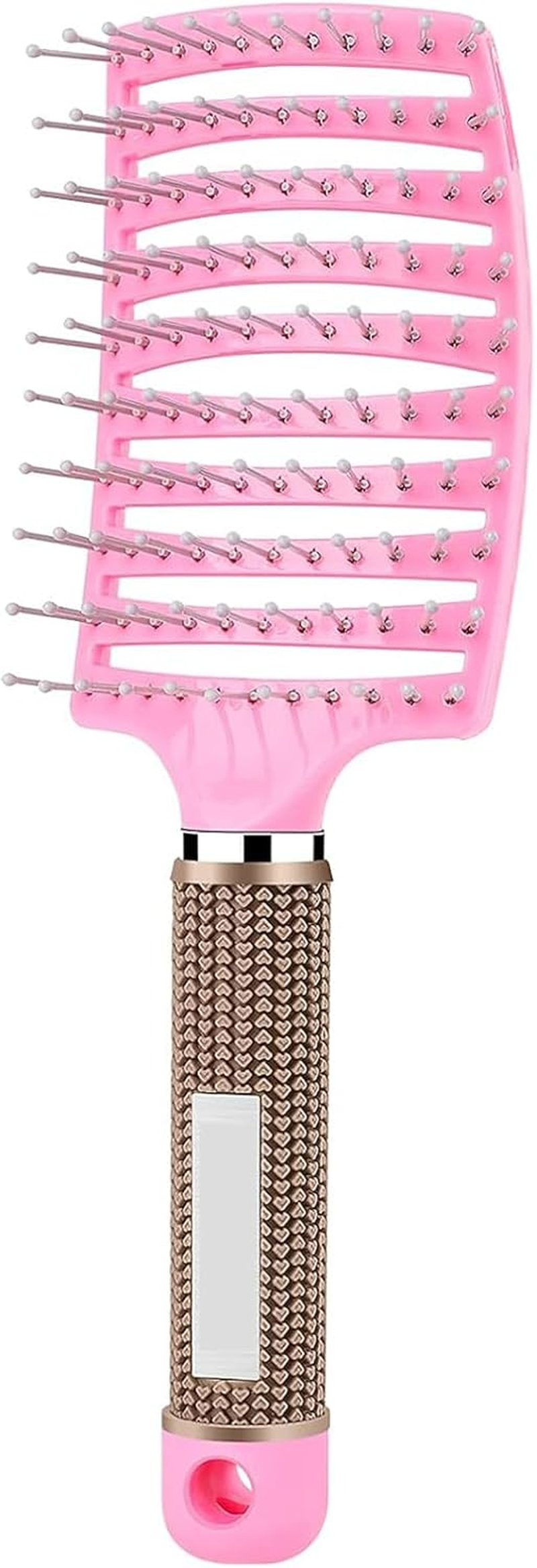 MKUCCD Hair Brush, Professional Curved Vented Brush for Faster Blow Drying for Women, Men, Paddle Detangling Brush for Wet Dry Curly Thick Straight Hair (Pink)