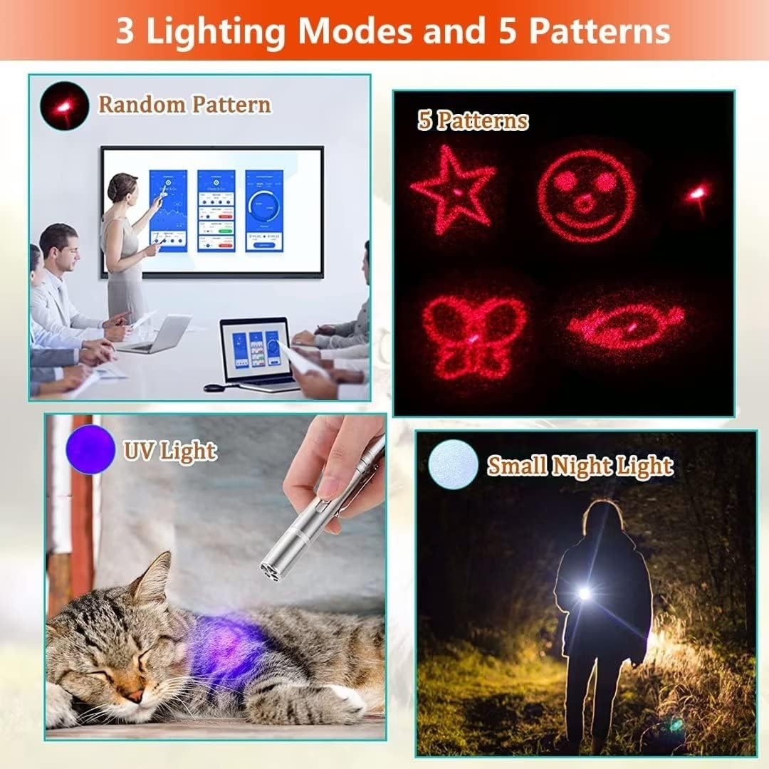 Laser Pointer Cat Toy,Cat Toy Interactive Red Dot Dog Laser Pointer Toys for Indoor Cat and Dog Play,Usb Recharge Long Range 3 Modes Lazer Playpen image number 5