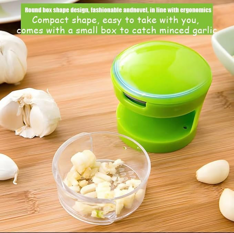 WEZCHUGHAOL Garlic Chopper - 3-In-1 Mini Garlic Mincer Crusher with Twister Handle, Kitchen Gadget for Fast Dicing, Slicing and Grinding, Easy-Clean Design for Garlic, Onions image number 1