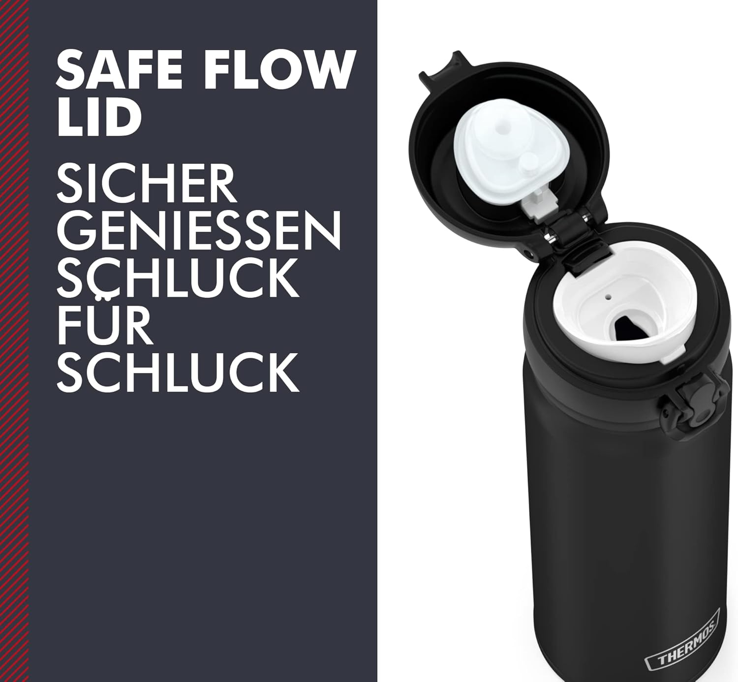 Thermos 4035.232.050 Ultralight Thermos Flask, Black, 500 Ml, Extremely Lightweight, 210 G, Drinking Bottle, Dishwasher Safe, Thermos Flask Keeps Hot for 10 Hours, Cold for 20 Hours, Bpa-Free image number 4