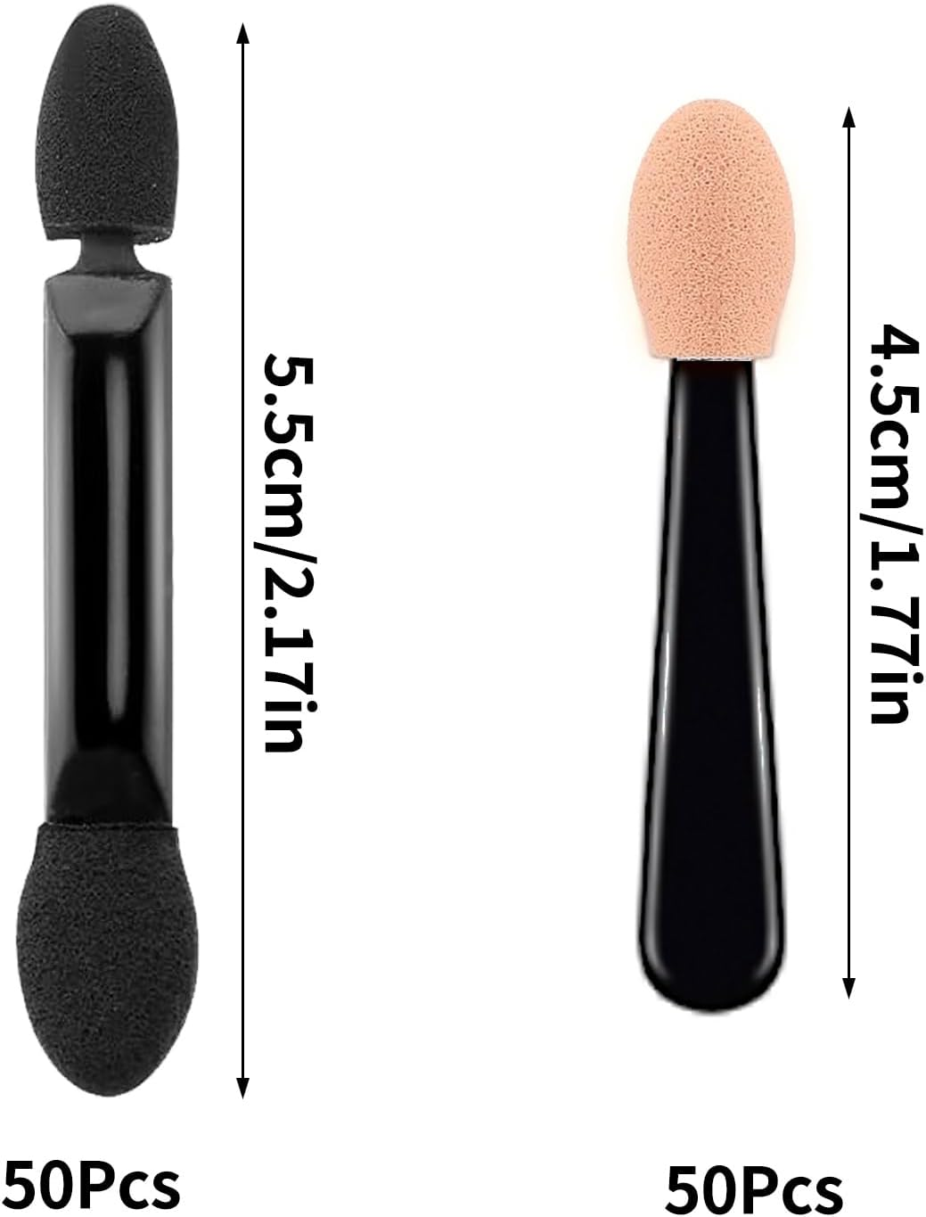 Alriedy Eyeshadow Applicator & Brush Set, 5.5 Cm Double Head Eyeshadow Brush, Double-Sided Eyeshadow Sponge Makeup Applicator, Travel and Studio, Eyeshadow Applicator with Latex Sponge, Pack of 100 image number 6