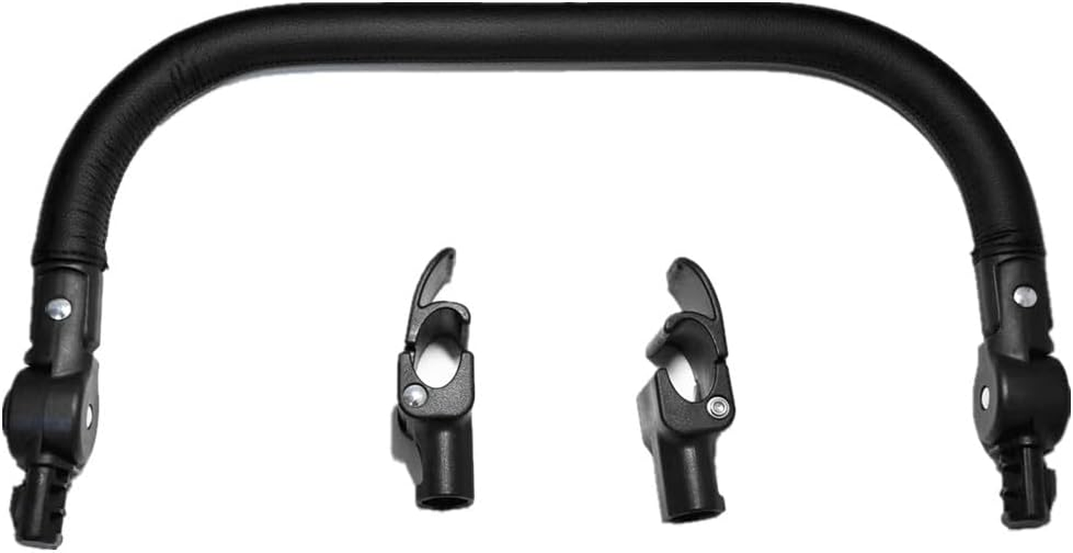 Baby Stroller Bumper Bar Armrest Handle Crossbar Accessories Just for Bugaboo Bee 3 / Bee 5 / Bee 6 with Black PU Leather Handle Cover, Adjustable Angle image number 4