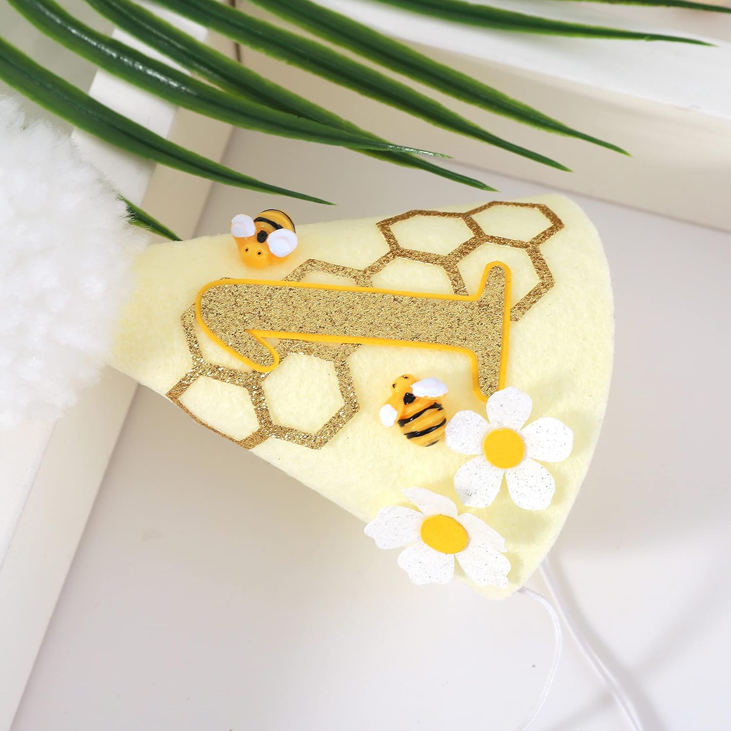SYESQL Bee 1St Birthday Cone Hat - Party Hat with Photo Props for Baby'S First Birthday Party image number 6