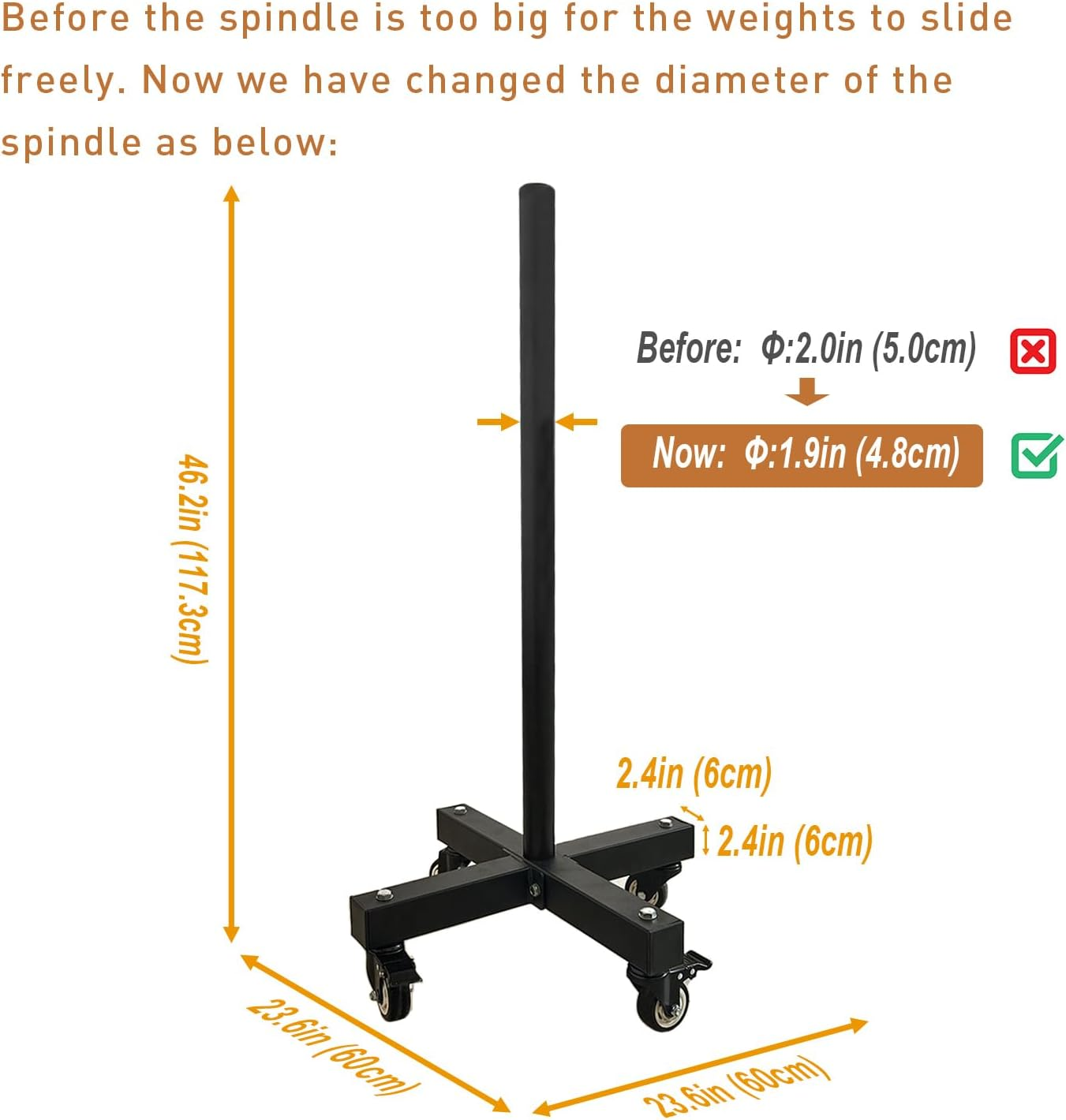 KORIKAHM Upgraded Movable Olympic Weight Plate Rack with Wheel for 2-Inch Bumper Plates Weight Storage, Strength Training Vertical Weight Tree Holder Stand for Home Gym Workout image number 4