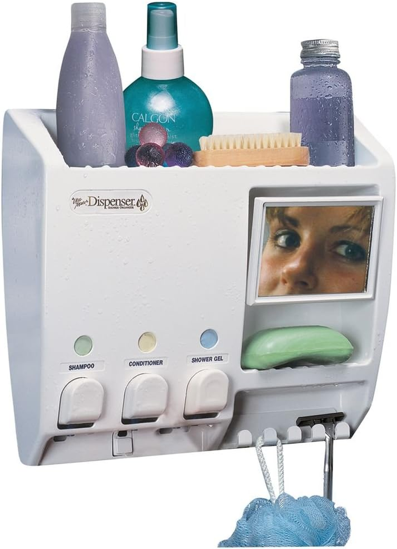 Better Living Products 73350 Ulti-Mate 3 Chamber Wall Mount Shower Dispenser, White with Mirror image number 2