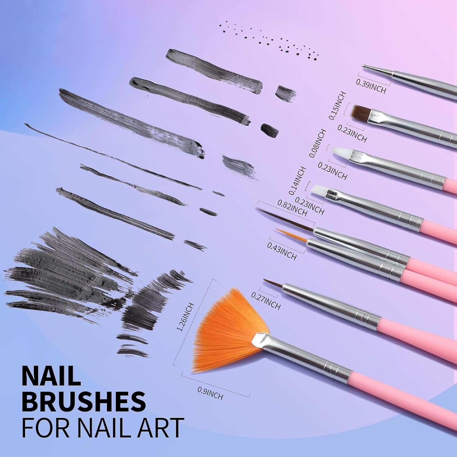 34 Pcs Nail Art Tools, Nail Brush, 15 PCS Nail Art Brushes, 5 PCS Nail Dotting Tool, Nail Stand, Nail Holder for Painting Nails, Press on Nail Stand, Nail Tools, Nail Design Tools image number 6