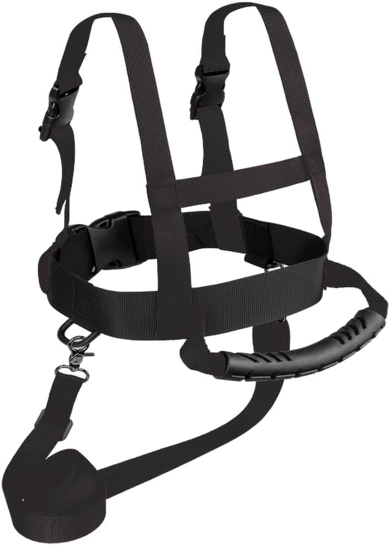 Kids Ski Harness with Long Ski Leash, Back Gripper & Wedge Clip - Helping Kids Learn - Black image number 1