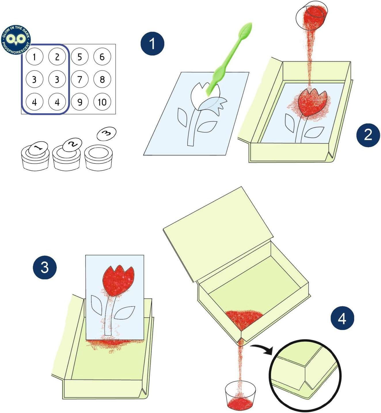 DJECO Garden Lights Colored Sand Craft Kit image number 1