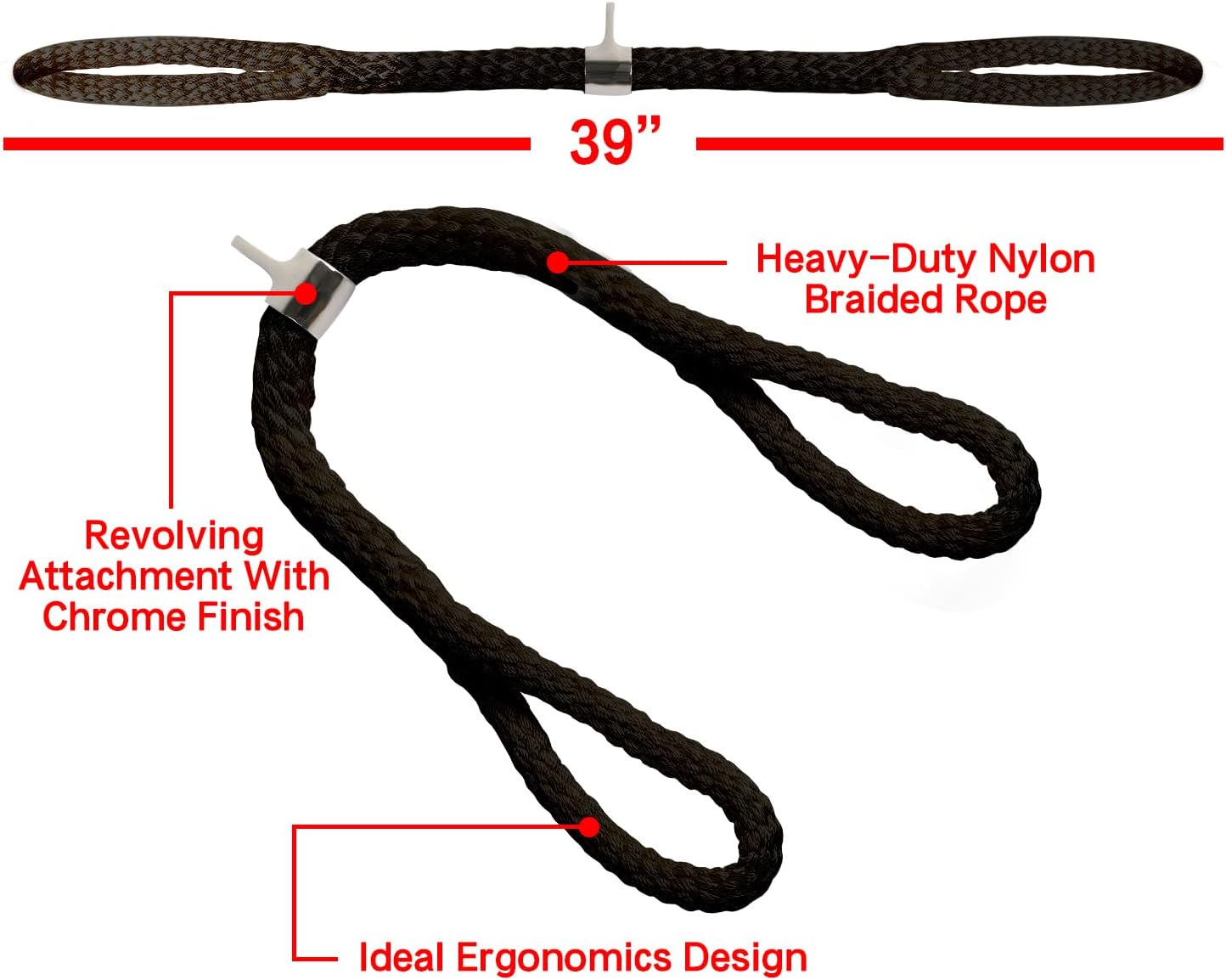 Tricep Rope 39 Inches Tricep Rope Cable Attachment &ndash; Tricep Pull down Rope for Cable Machine, Easy to Grip & Non-Slip Cable Attachment for Gym Workout Exercise image number 5